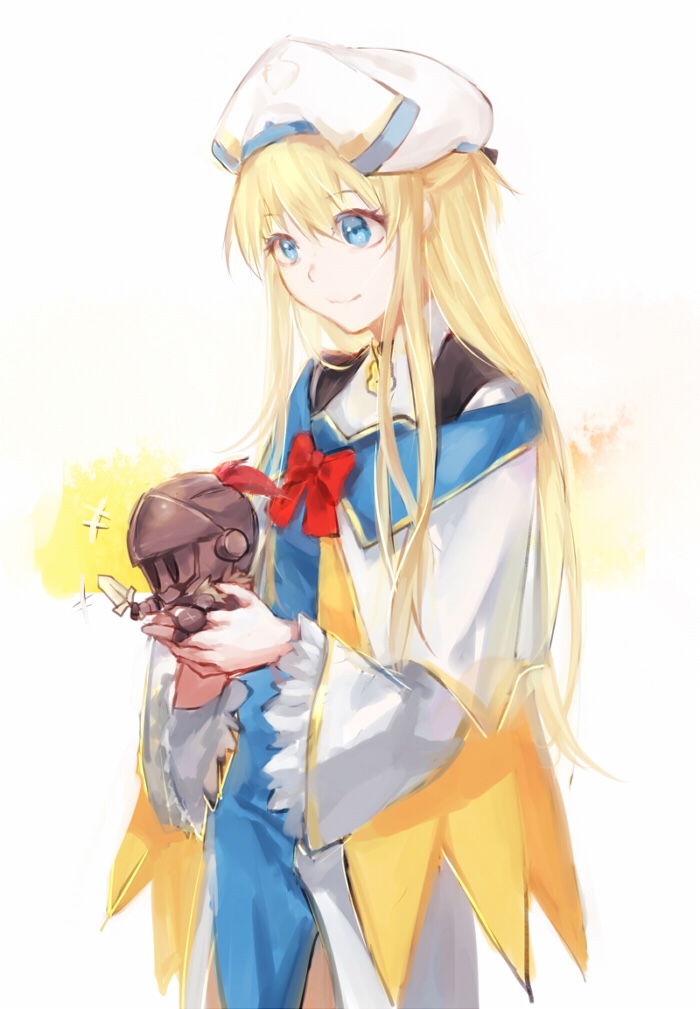priestess and goblin slayer (goblin slayer!) drawn by fuurin