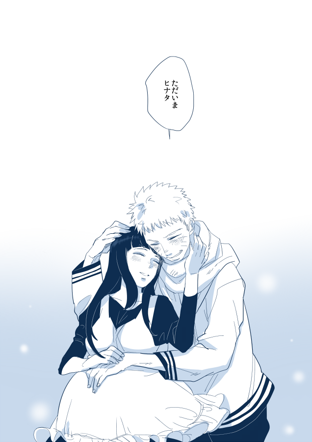 uzumaki naruto and hyuuga hinata (naruto) drawn by yamisuke_(silent-black)