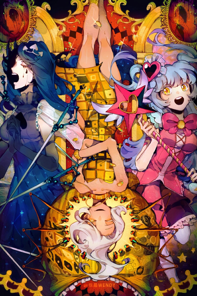 queen of hatred, knight of despair, and king of greed (project moon and 1 more) drawn by yichen_wendy