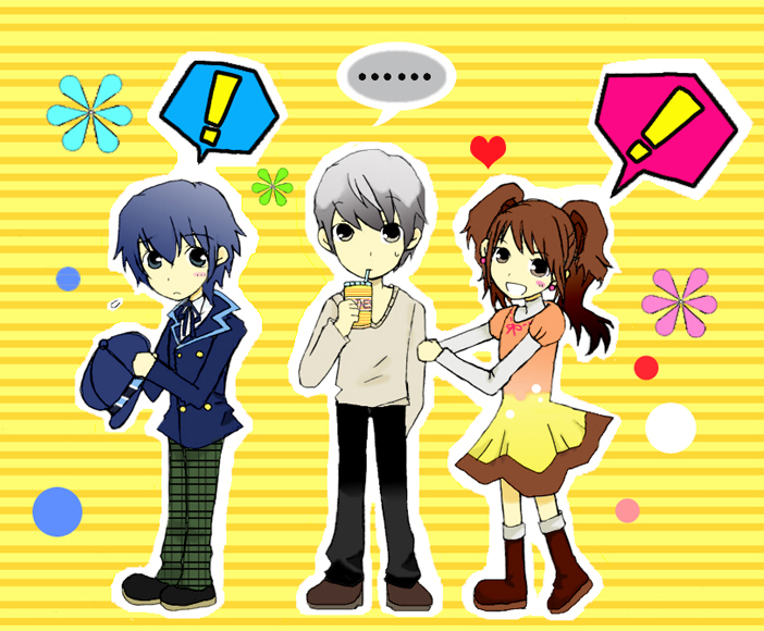narukami yu, shirogane naoto, and kujikawa rise (persona and 1 more) drawn by maron_(sky_to_horizon)
