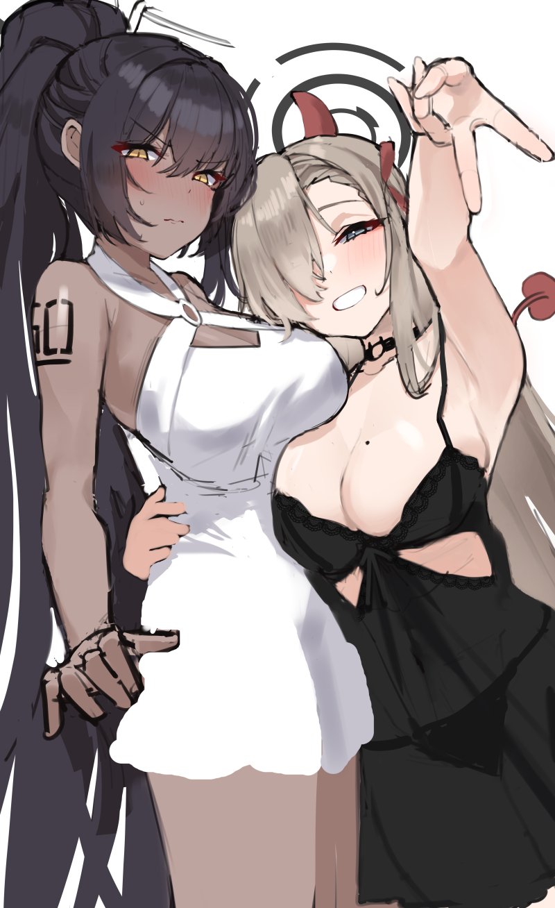 asuna and karin (blue archive) drawn by pomp_(qhtjd0120)