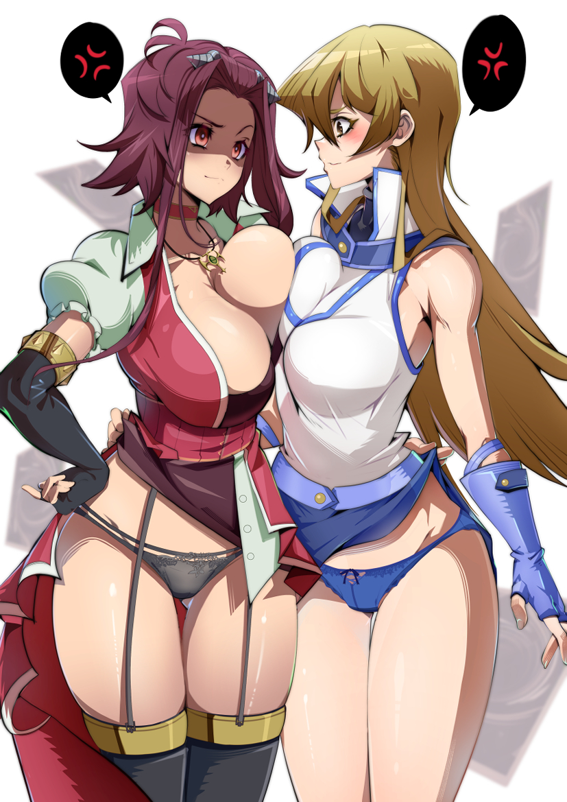 tenjouin asuka and izayoi aki (yu-gi-oh! and 2 more) drawn by animahakim