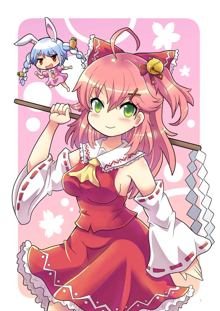 hakurei reimu, inaba tewi, usada pekora, and sakura miko (touhou and 1 more) drawn by colonel_aki