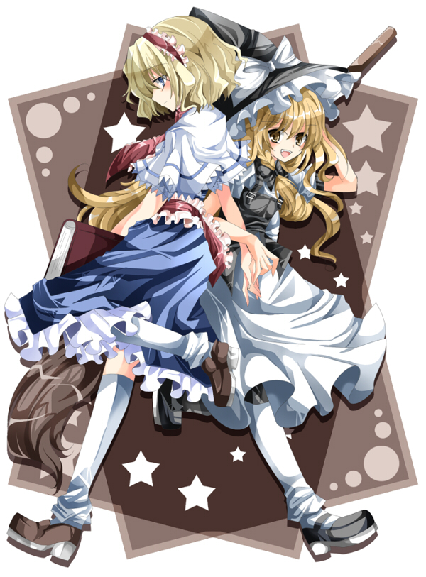 kirisame marisa and alice margatroid (touhou) drawn by nanase_nao