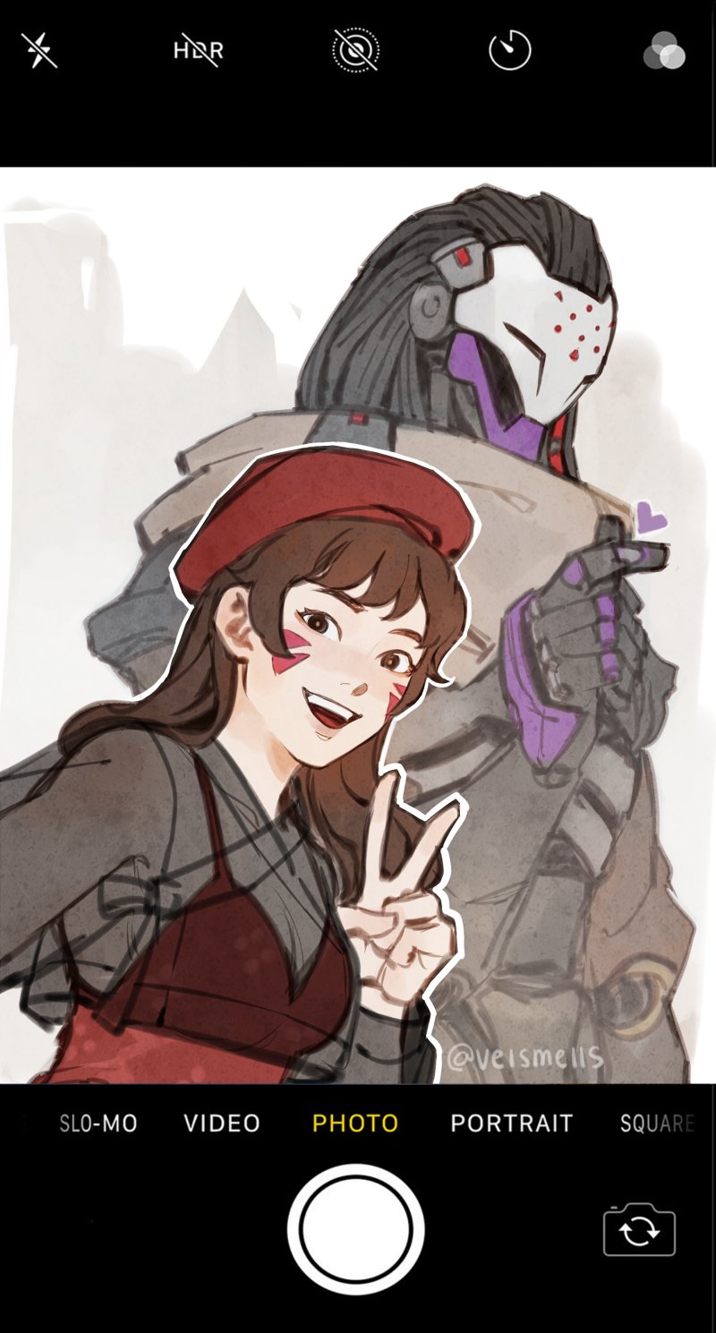 d.va and ramattra (overwatch and 1 more) drawn by velinxi