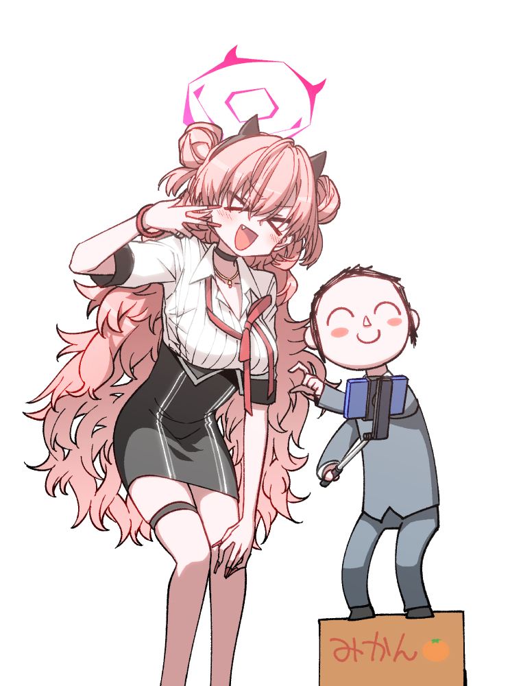 sensei, doodle sensei, and kirara (blue archive) drawn by hitotose_rin