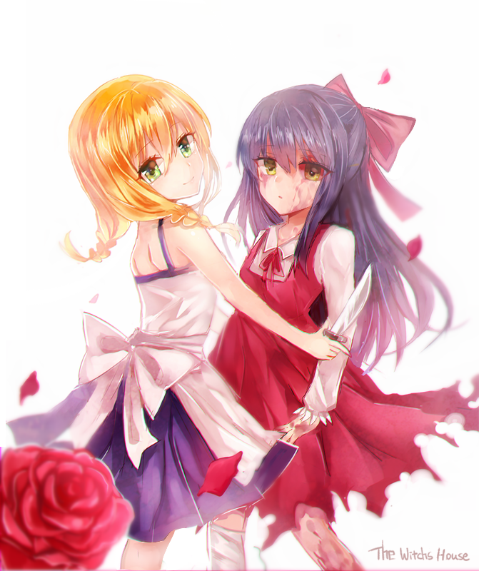 viola and ellen (majo no ie) drawn by hishiuma