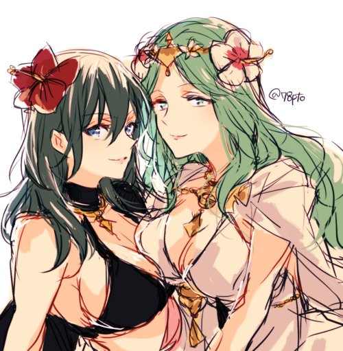 female byleth and rhea (fire emblem and 2 more) drawn by naho_(pi988y)