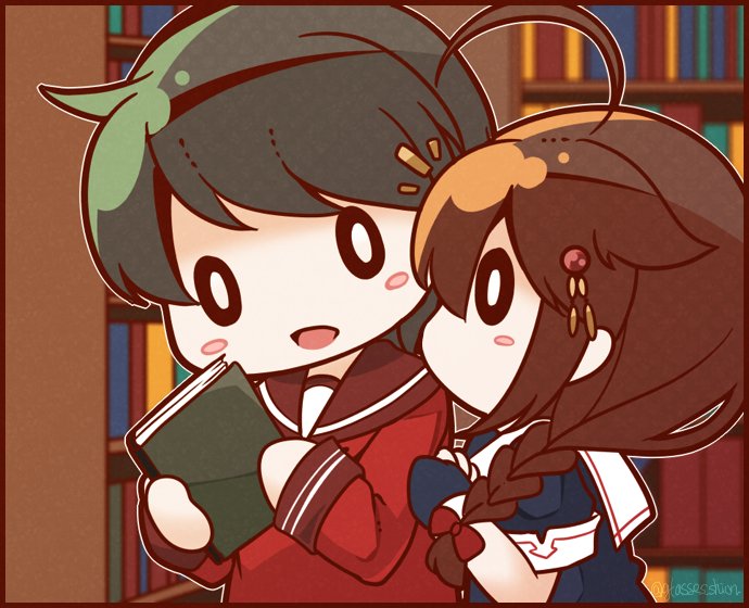 shigure, shigure kai ni, and mogami (kantai collection) drawn by bloom2425