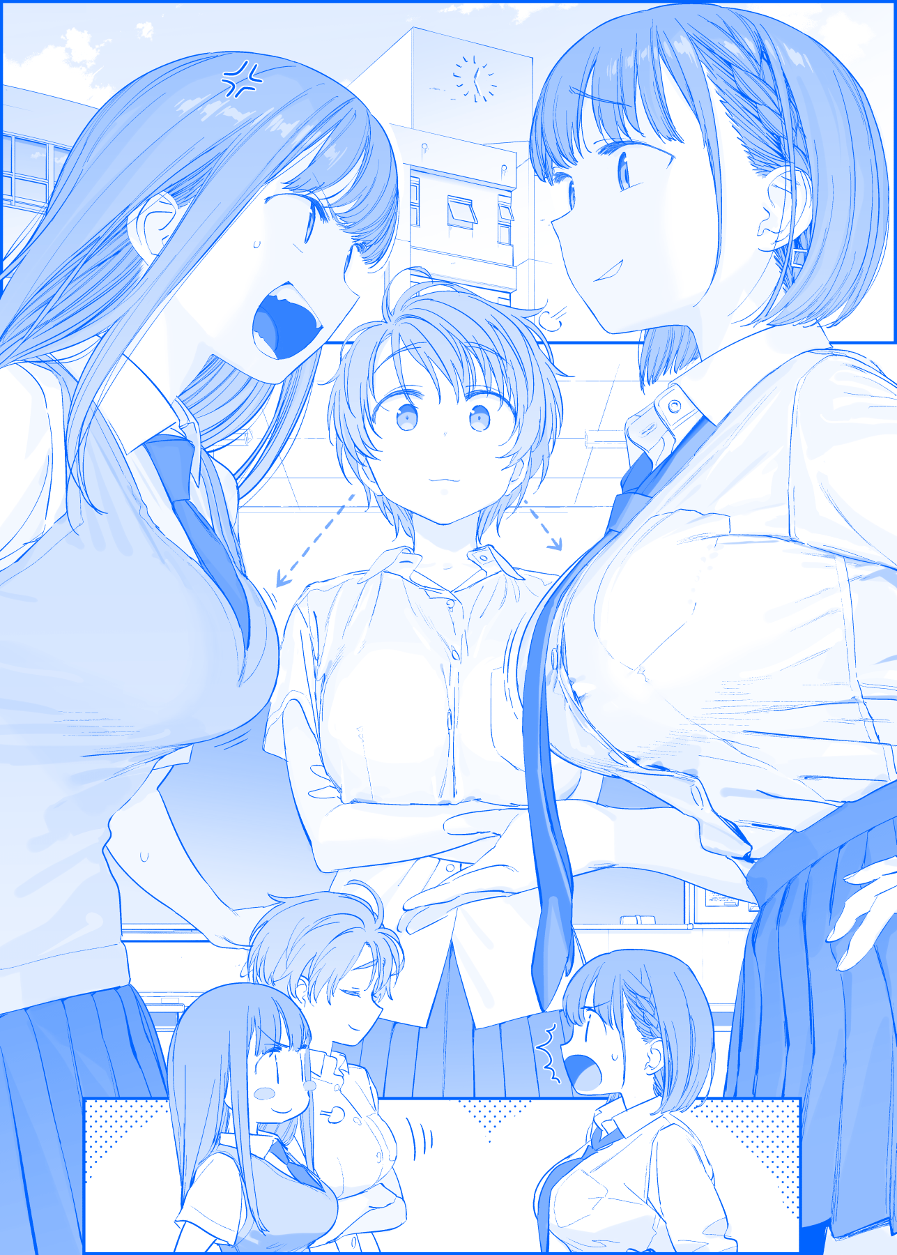 ai-chan, volley-bu-chan, and ai-chan's sister (getsuyoubi no tawawa) drawn  by himura_kiseki | Danbooru