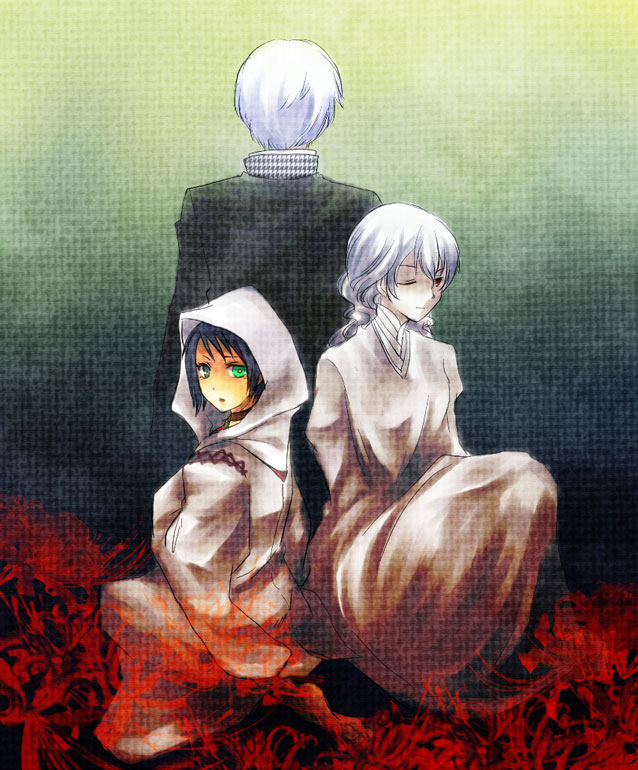narukami yu, marie, and izanami (persona and 2 more) drawn by skyseablue