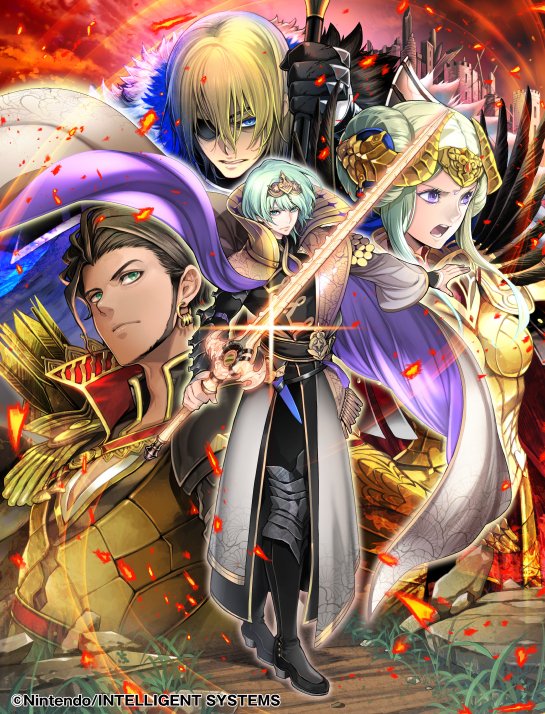 edelgard von hresvelg, dimitri alexandre blaiddyd, claude von riegan, and male byleth (fire emblem and 3 more) drawn by toyota_saori