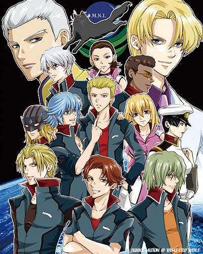 stellar loussier, natarle badgiruel, mu la flaga, shani andras, clotho buer, and 8 more (gundam and 3 more) drawn by mutou_junki