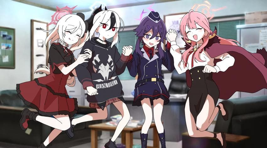 kayoko, aru, mutsuki, and haruka (blue archive and 1 more) drawn by pangtanto