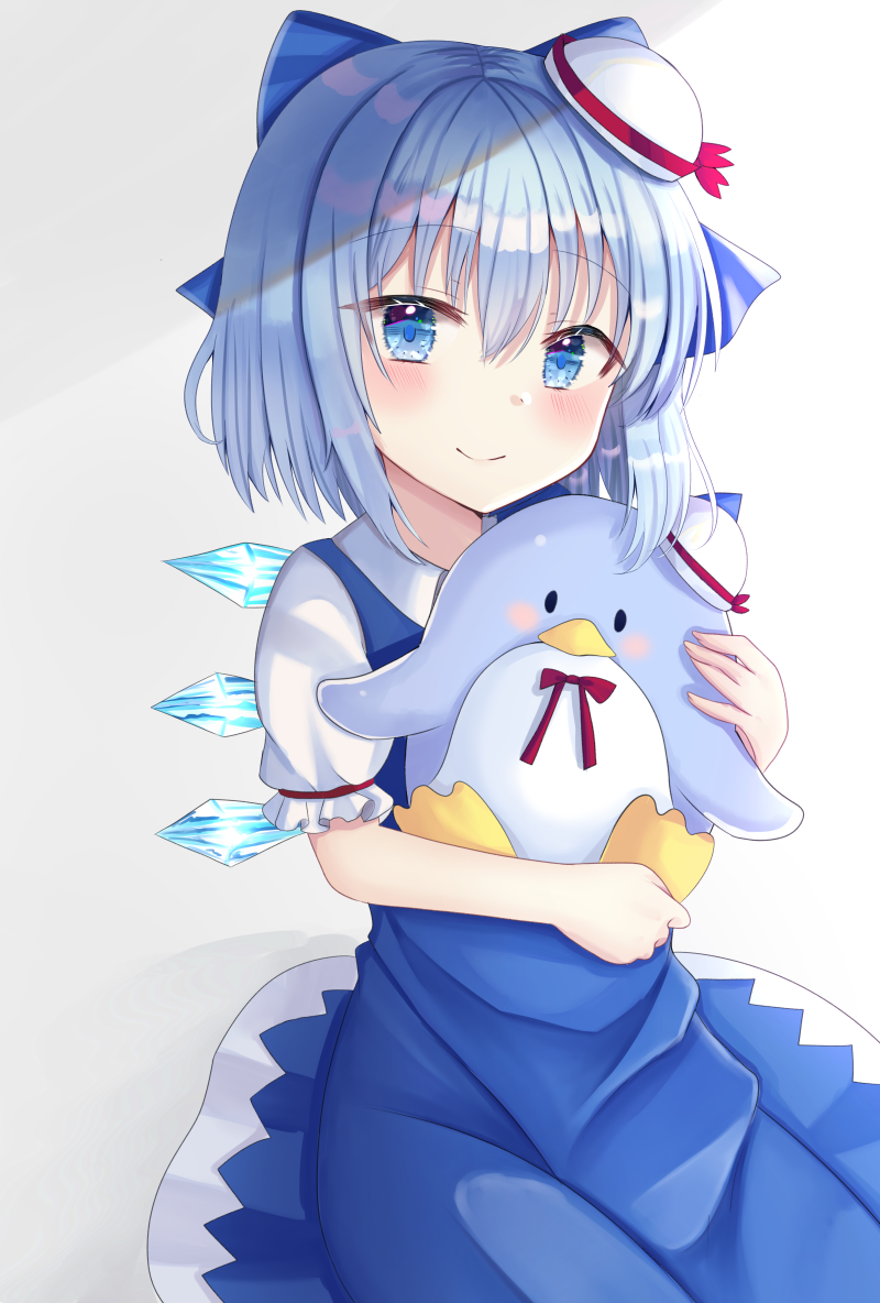 cirno and tuxedo sam (touhou and 1 more) drawn by nibosi