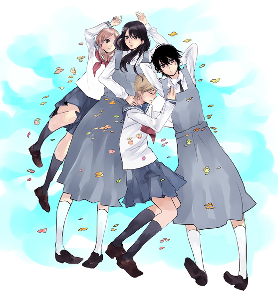 manjoume fumi, okudaira akira, sugimoto yasuko, and ikumi kyouko (aoi hana) drawn by mochako_(motyako)