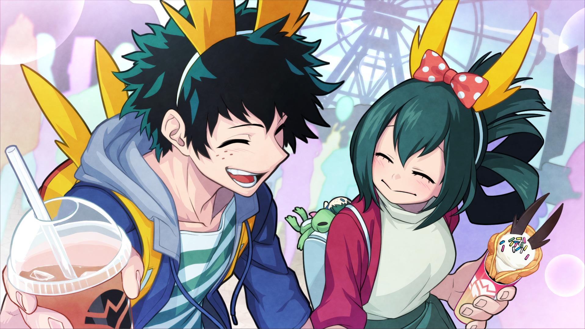 Asui Tsuyu And Midoriya Izuku Boku No Hero Academia Drawn By Hatsuta Danbooru