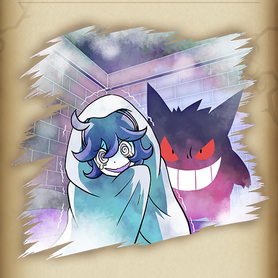 hex maniac and gengar (pokemon and 1 more) drawn by ariga_hitoshi