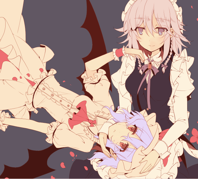remilia scarlet and izayoi sakuya (touhou) drawn by kirero