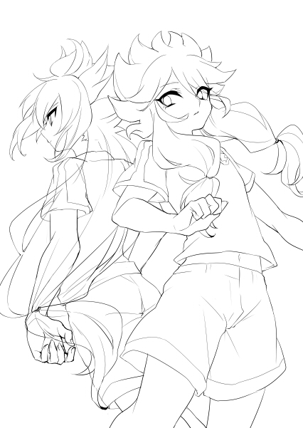 hakuryuu and amemiya taiyou (inazuma eleven and 2 more) drawn by tobi_(one)