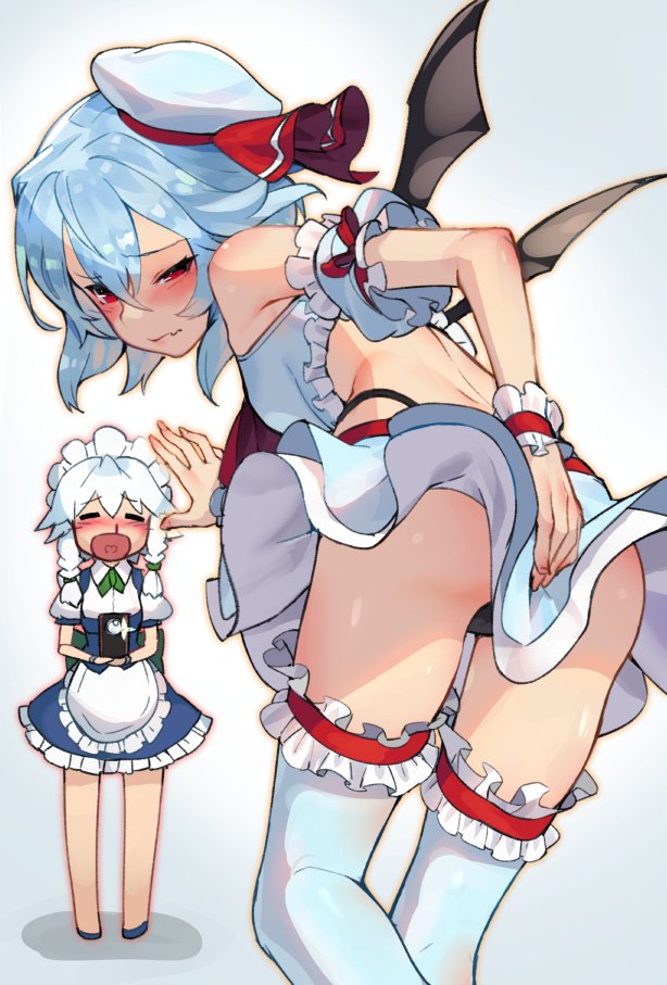 remilia scarlet and izayoi sakuya (touhou) drawn by scottie_(phantom2)