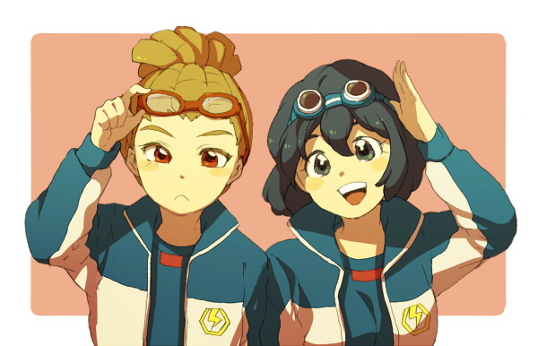 kidou yuuto and otonashi haruna (inazuma eleven) drawn by yui_ko