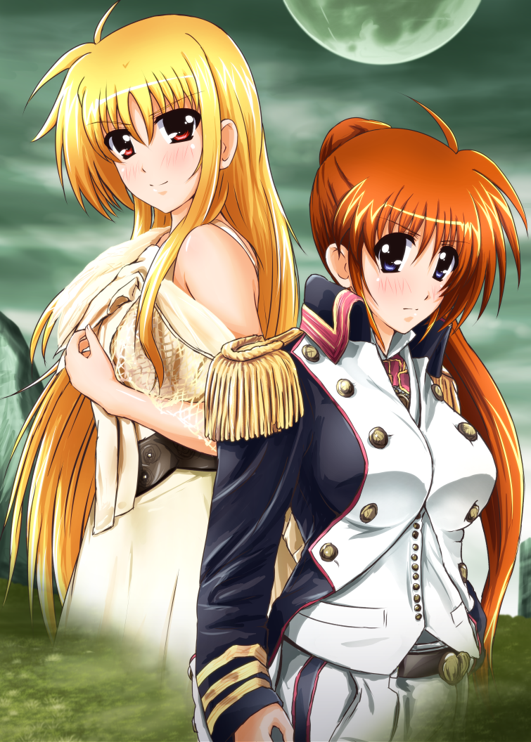 fate testarossa, takamachi nanoha, mizuki nana, and nishikawa takanori (lyrical nanoha and 3 more) drawn by diesel-turbo