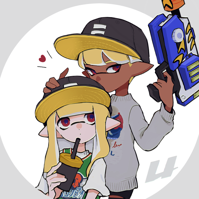 inkling player character, inkling girl, and inkling boy (splatoon and 1 more) drawn by imaikuy0