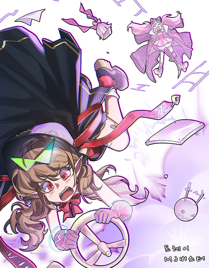 female mage, witch, ikki the vikki, and geniewiz (dungeon and fighter) drawn by kasy