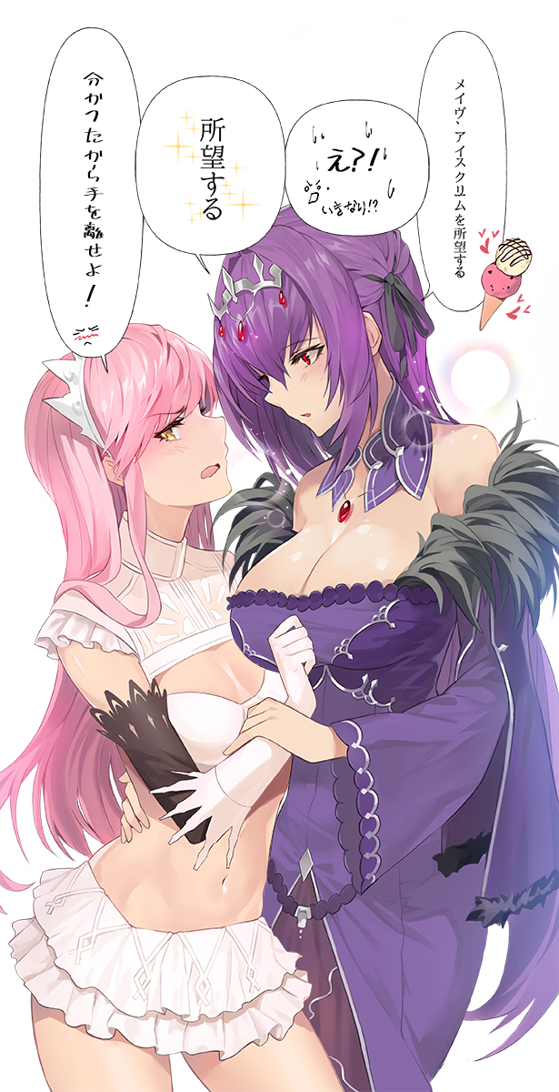 scathach, scathach skadi, and medb (fate and 1 more) drawn by damda