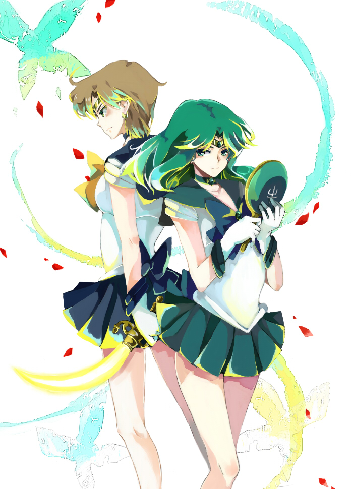 ten'ou haruka, kaiou michiru, sailor uranus, and sailor neptune (bishoujo senshi sailor moon) drawn by nako_(nonrain)