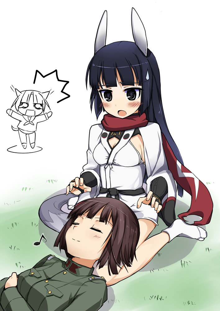 anabuki tomoko, sakomizu haruka, and katou takeko (world witches series and 2 more) drawn by shinashi_(elside)