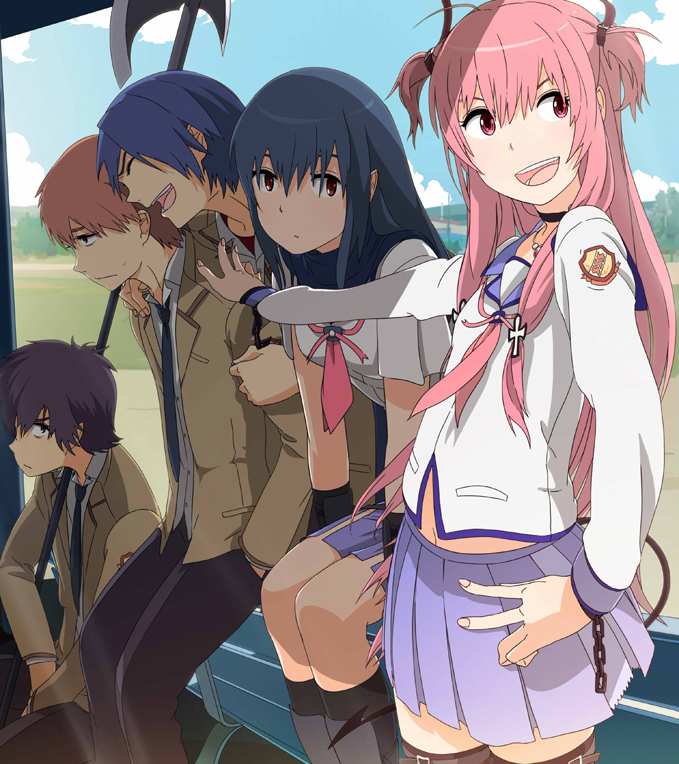 yui, hinata hideki, otonashi yuzuru, shiina, and noda (angel beats!) drawn by uki_atsuya