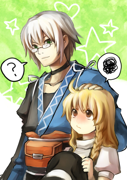 kirisame marisa and morichika rinnosuke (touhou) drawn by sigina