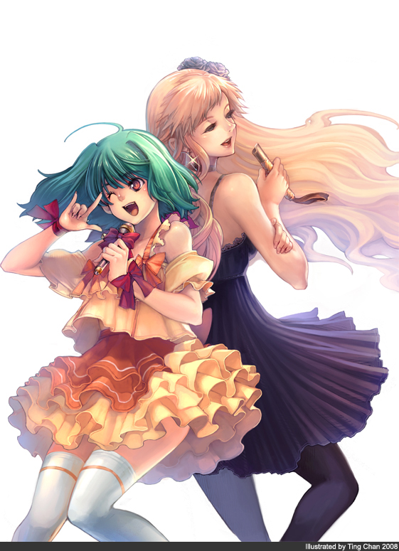 sheryl nome and ranka lee (macross and 1 more) drawn by ting_chan