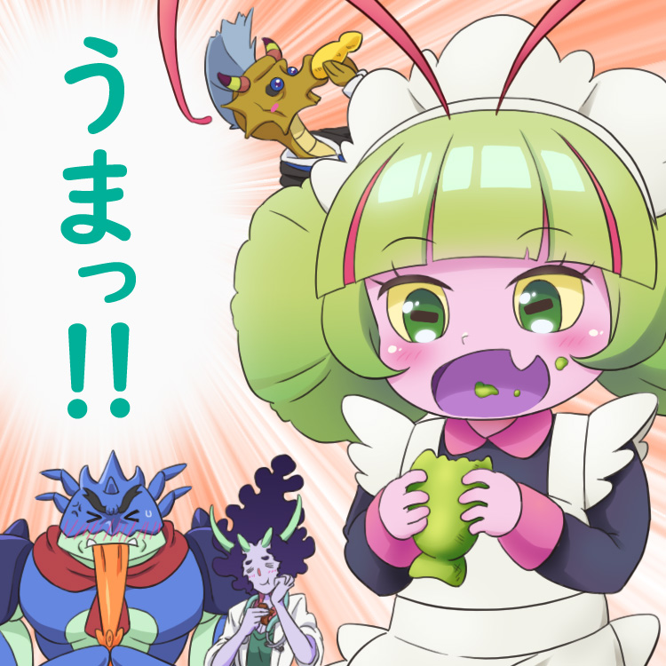elda, chongire, numeri, and butler (precure and 1 more) drawn by mameshiba_(pixiv_59310)
