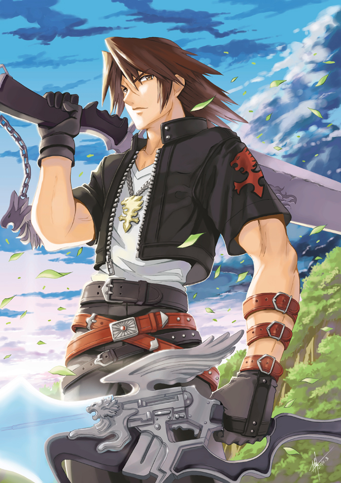squall leonhart (final fantasy and 2 more) drawn by yuu_(yuyukaikan)