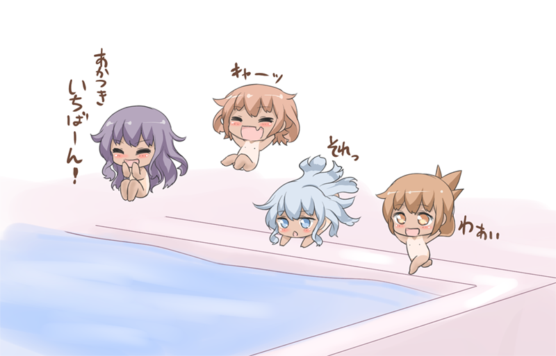 hibiki, inazuma, ikazuchi, and akatsuki (kantai collection) drawn by gale_kawaii