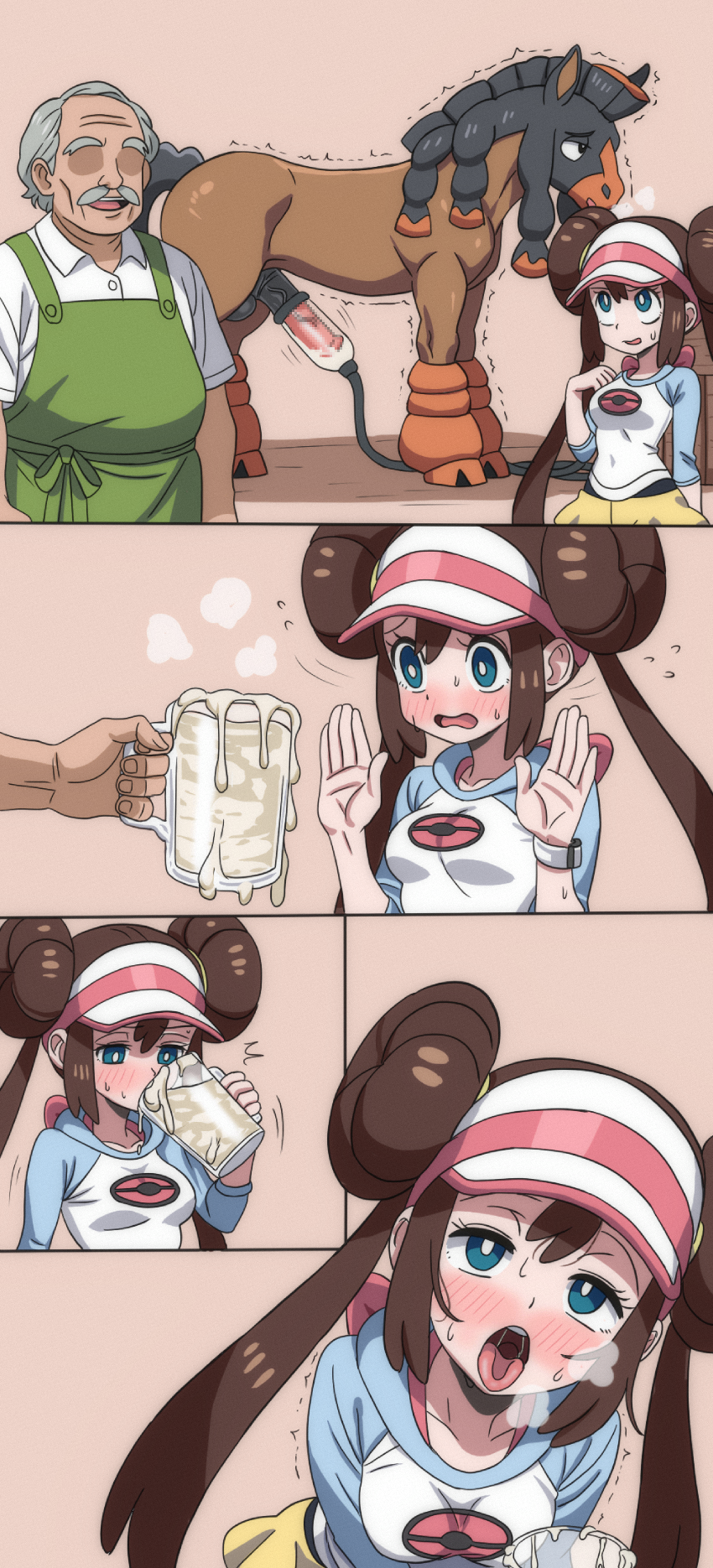 rosa and mudsdale (pokemon and 1 more) drawn by hippo_power