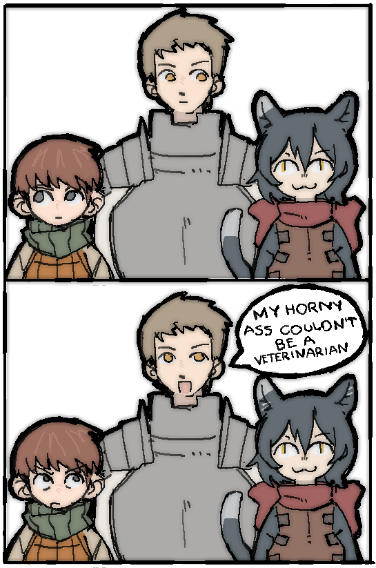 laios touden, chilchuck tims, and izutsumi (dungeon meshi) drawn by pantsu-ripper