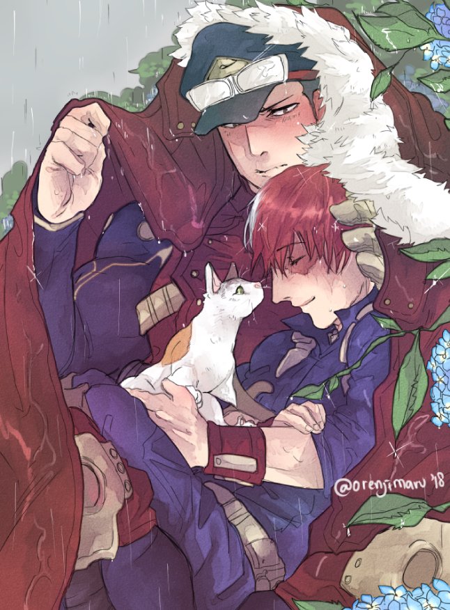 todoroki shoto and yoarashi inasa (boku no hero academia) drawn by orenjimaru