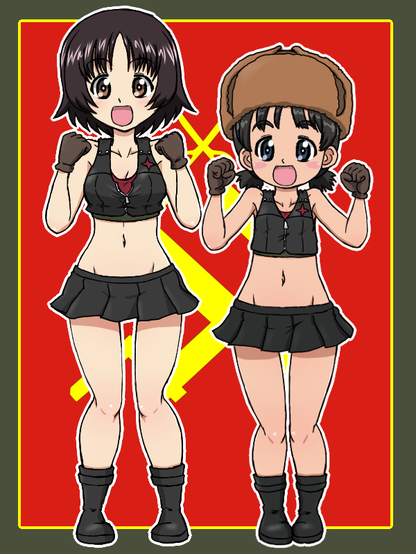 nina and alina (girls und panzer) drawn by takahashi_kurage