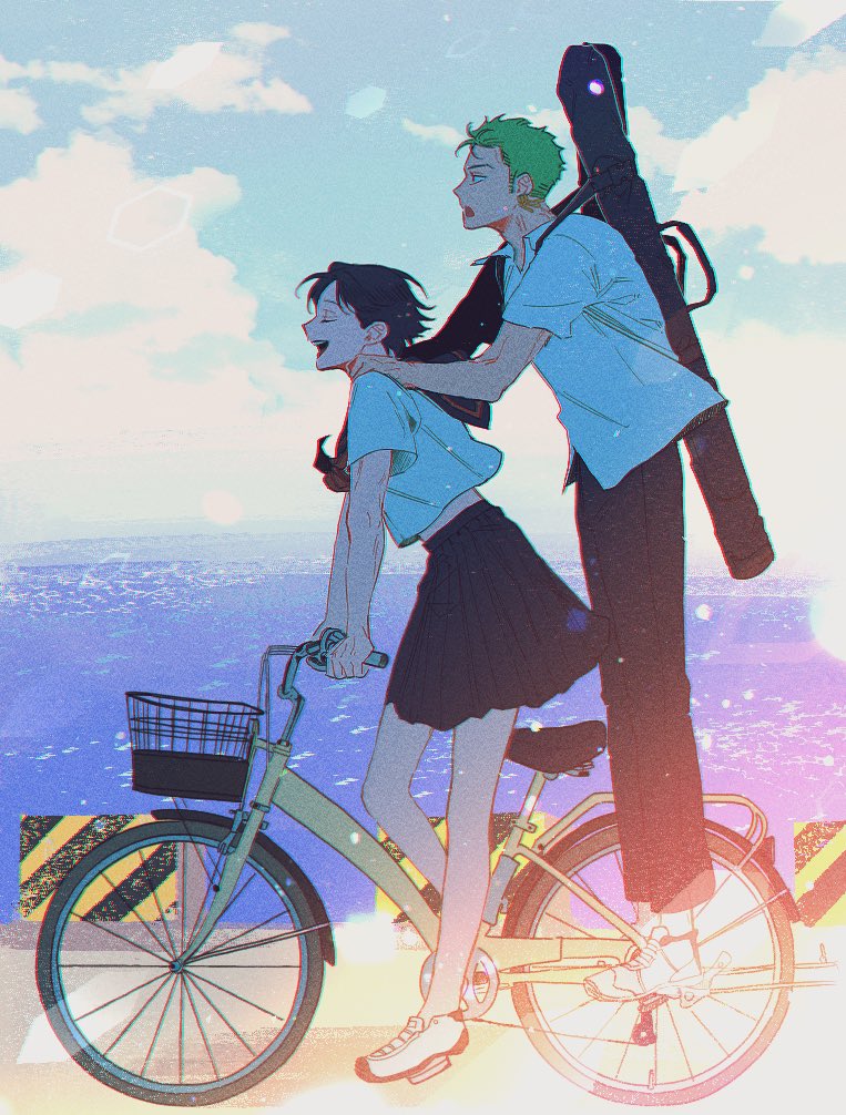 roronoa zoro and shimotsuki kuina (one piece) drawn by solla385