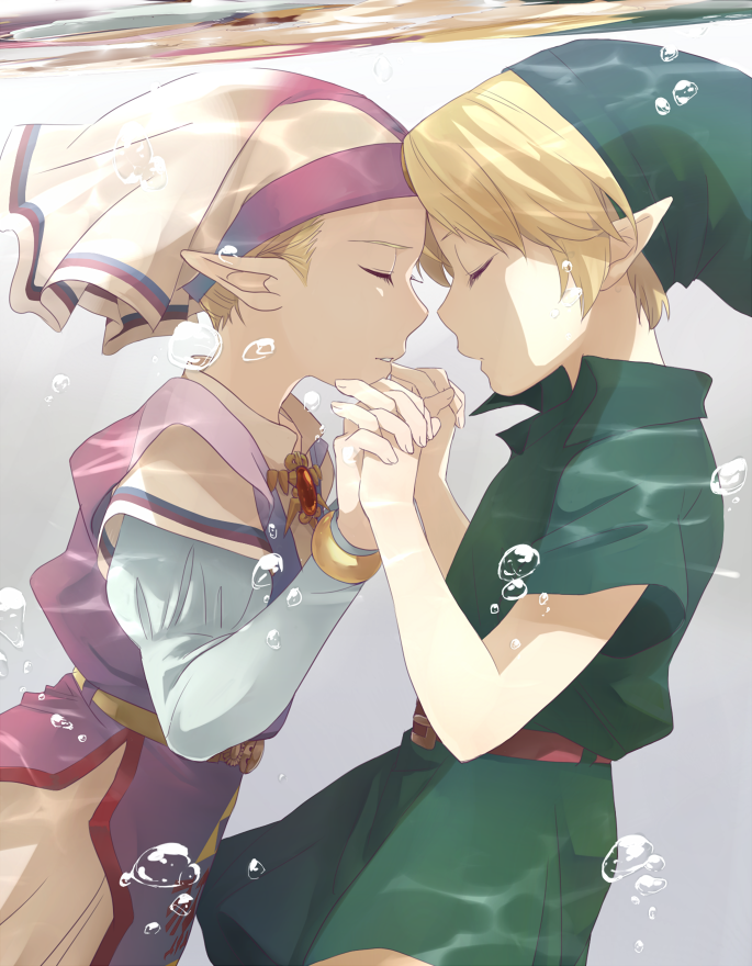 link, princess zelda, young link, and young zelda (the legend of zelda and 1 more) drawn by otton