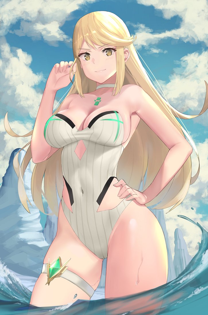 mythra (xenoblade chronicles and 1 more) drawn by j@ck