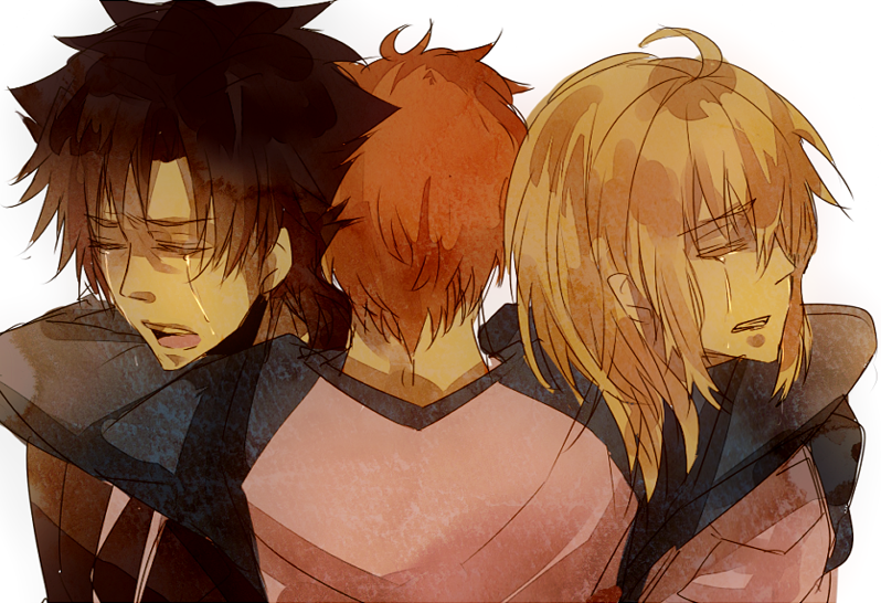 artoria pendragon, saber, emiya shirou, and emiya kiritsugu (fate and 2 more) drawn by caballo