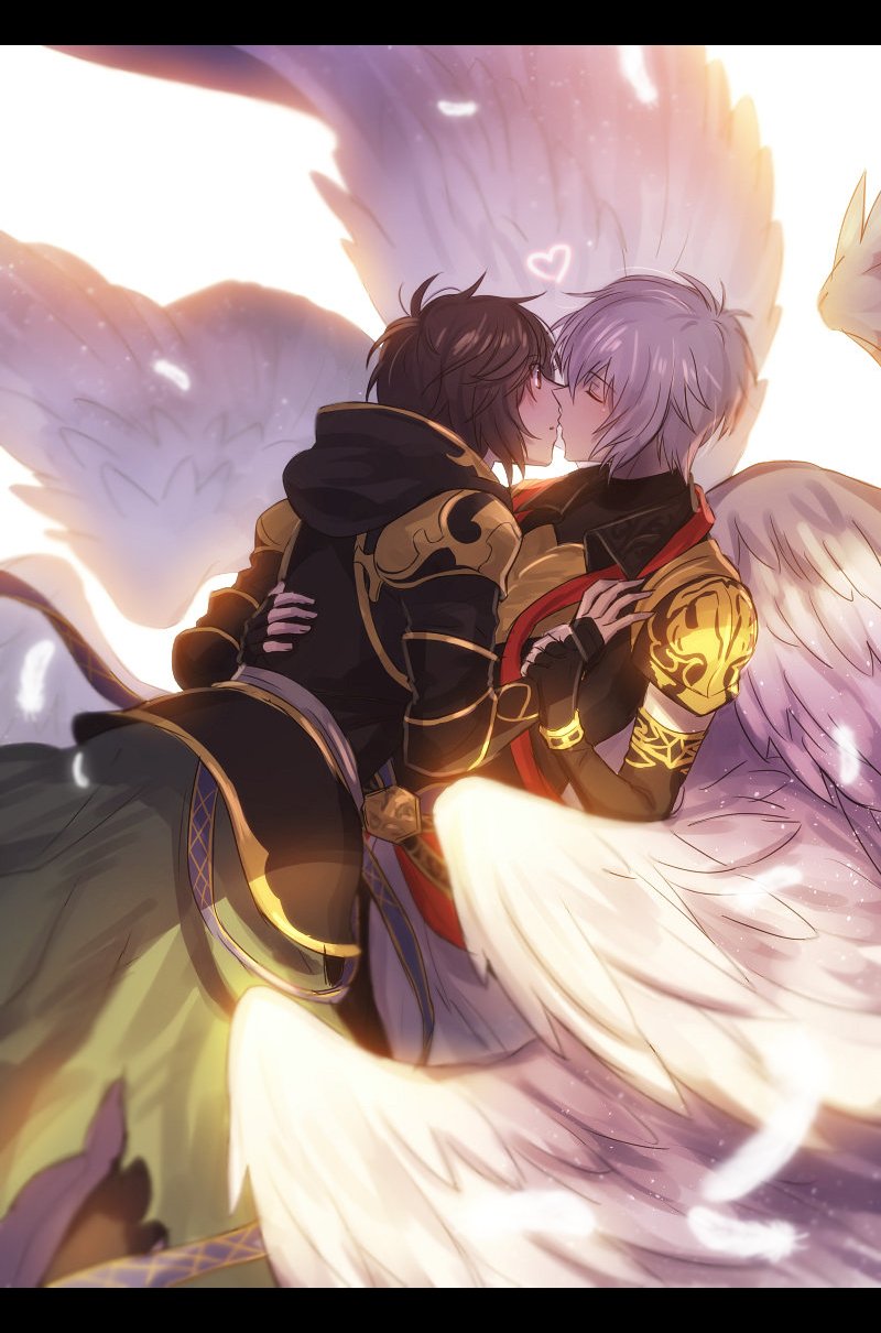 sandalphon and lucifer (granblue fantasy) drawn by mika_(1020mk)