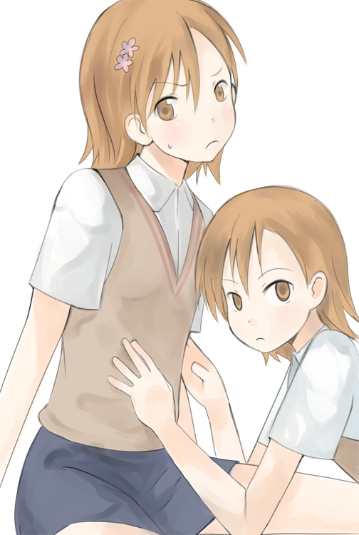 misaka mikoto and misaka imouto (toaru majutsu no index) drawn by enoki_p