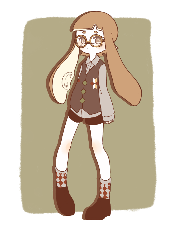 inkling player character and inkling girl (splatoon) drawn by traum38