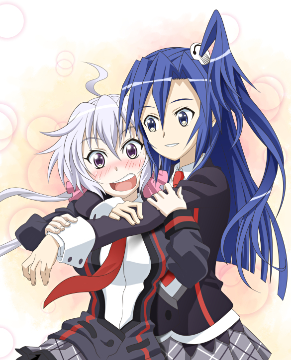 yukine chris and kazanari tsubasa (senki zesshou symphogear) drawn by link_(aa30)